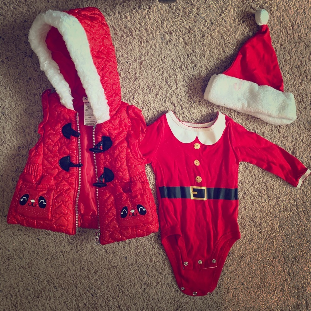 Little miss and Carters Christmas outfit